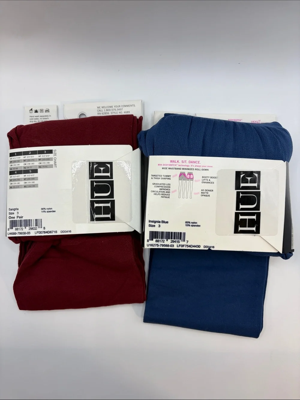 HUE Opaque Tights - Burgundy & Navy Blue